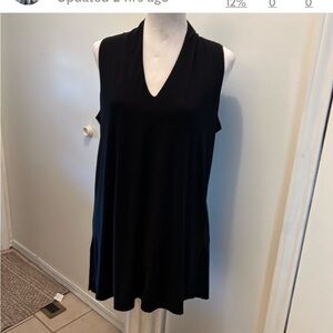 Sharon Max black long tunic V neck xLarge 0123